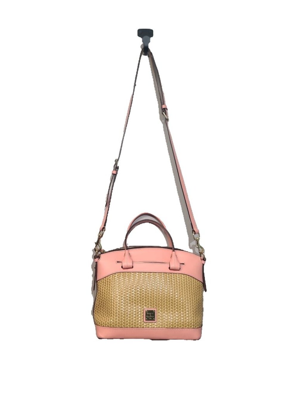 Dooney & Bourke Beacon Woven Domed Satchel Pink EUC